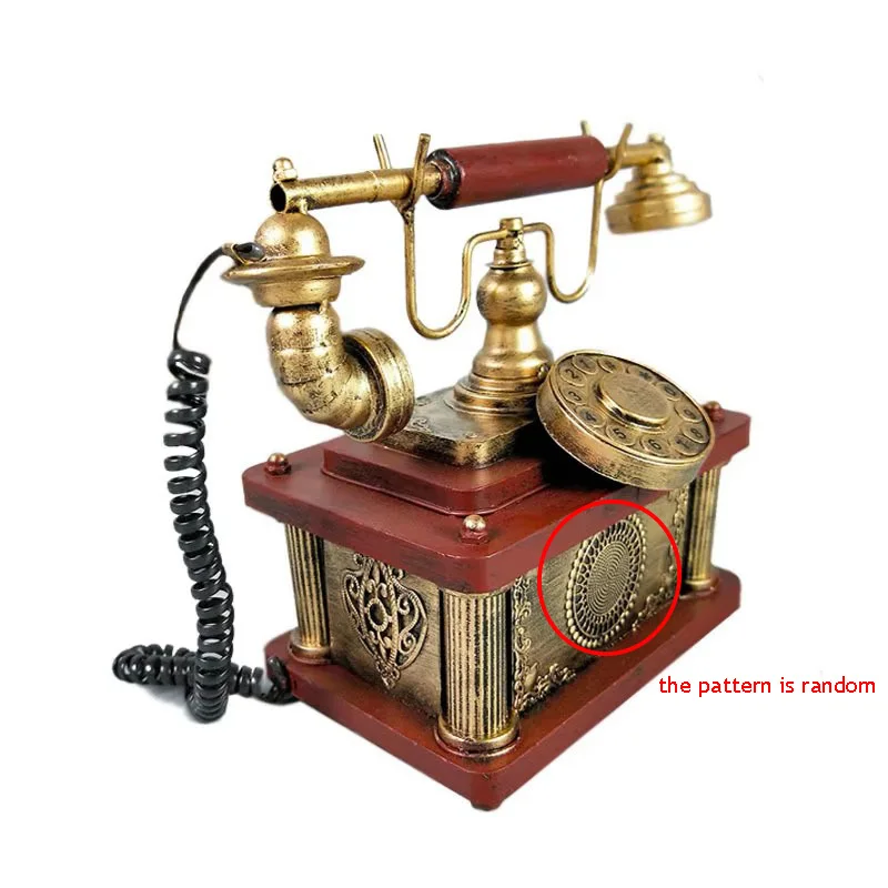 Retro Dial Telephone Wired Landline Antique Rotary Phone for Home Office