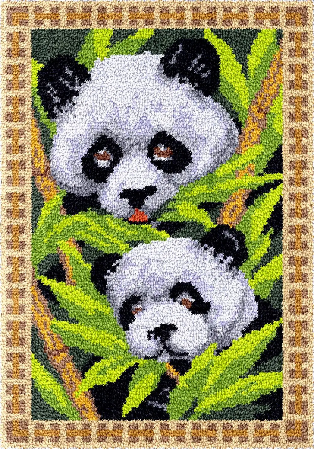 

Latch hook Rug kits Tapestry Carpet Diy embroidery with printed pattern Panda Adults crafts yarn making Hobby crafts smyrna set