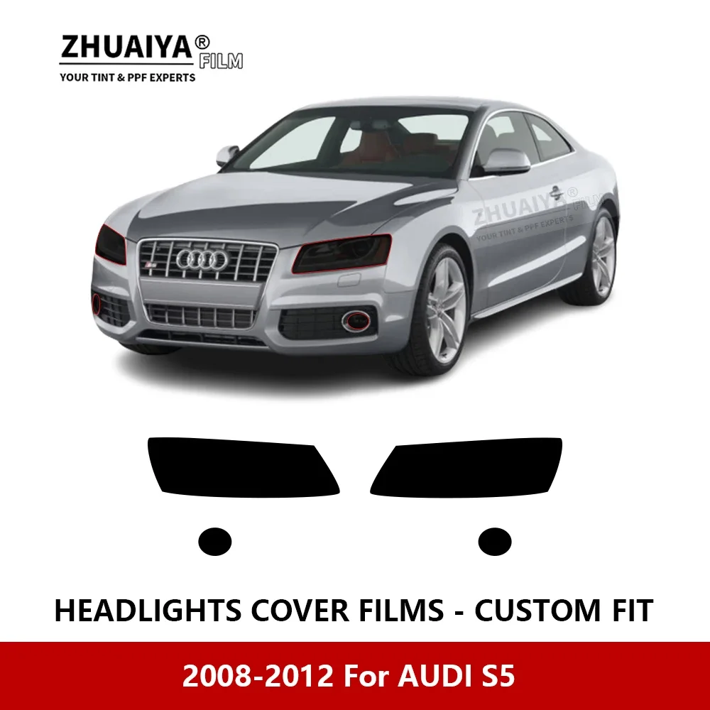 

For AUDI S5 2008-2012 Car Exterior Headlight Anti-scratch PPF precut Protective film Repair film Car stickers Accessories