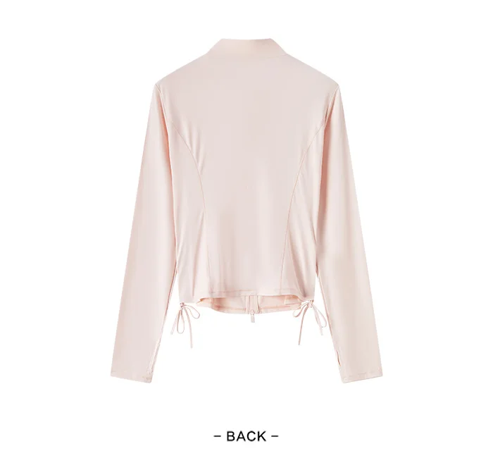 Chaqueta de protección solar de hilo original para mujer, ajustada, de verano, con sensación fresca, corta y fina, de seda helada.