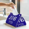 Custom Zeta Phi Beta Sorority Logo Facial Tissue Box Cover Rectangular Greek Letter 1920 PU Leather Tissue Box Holder for Office 6