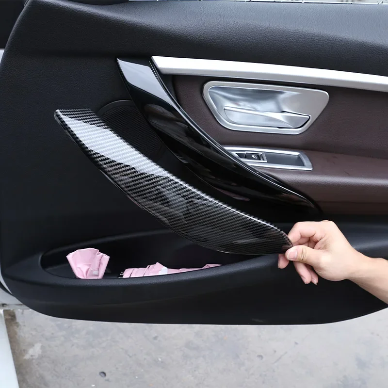 

ABS Carbon Fiber Texture Car Inner Door Handle Cover For BMW 3 Series 4 Series F30 F34 F36 F32 F33 2013-2019 Car Accessories