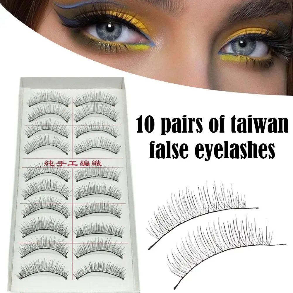 

10 Pairs Handmade Transparent Plastic Full Strip Natural Thick False False Popular Eyelashes Eyelash Makeup New Lashes C3R1