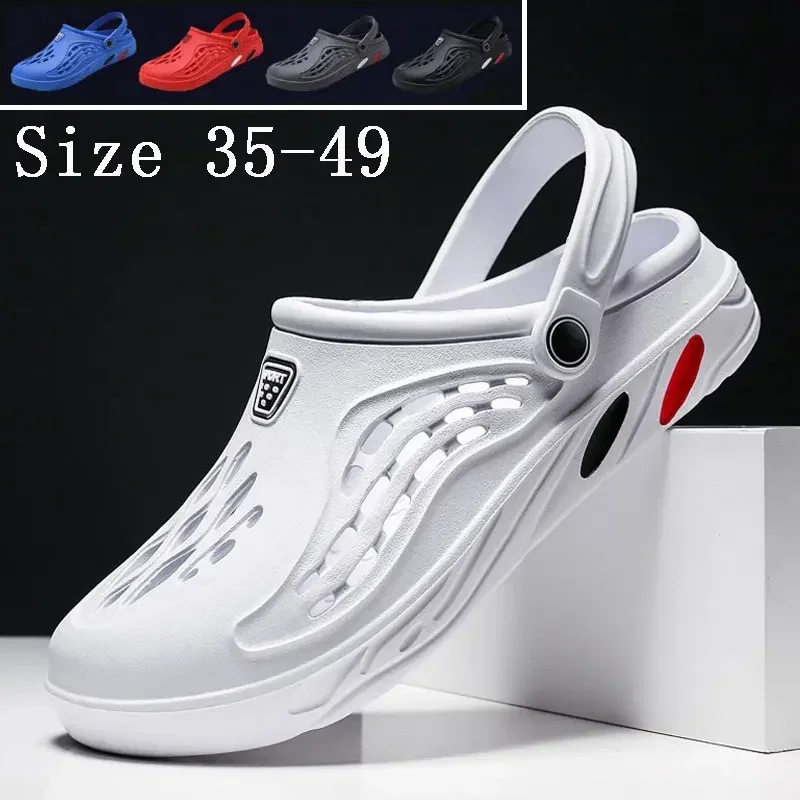 Summer Men Sandals Light EVA Men's Casual Shoes Hole Shoes Clogs Lovers Home Garden Outdoor Male Beach Flat Slippers Big Size 49 light men sandals eva hole clogs men s slippers casual shoes lovers home garden outdoor for male 2022 summer beach flat slippers