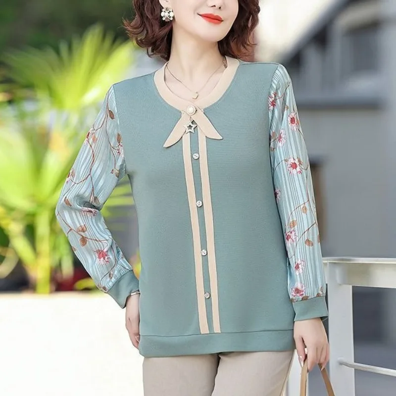 المرأة الخامس الرقبة طويلة الأكمام تي شيرت ، تنوعا...