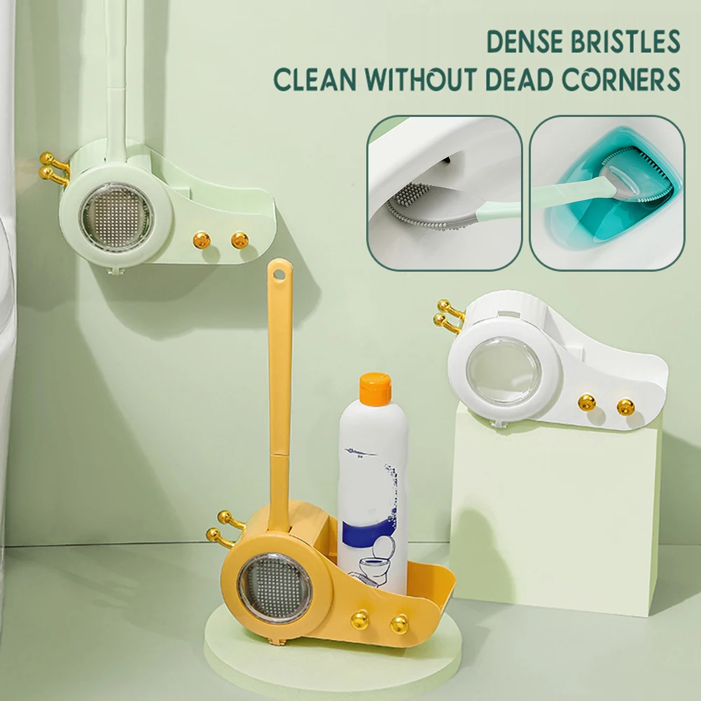 

Easy Placing Toilet Bowl Holder Floor/Wall Mounted Clean Brushs Rack Household Toilet Cleaning Brush Set Home Cleaning Supplies