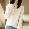 Women's Cardigan Sweater O-neck Spring And Autumn Knitted Cashmere Cardigan Solid Color Single Breasted Women's Basic Top 2024 6