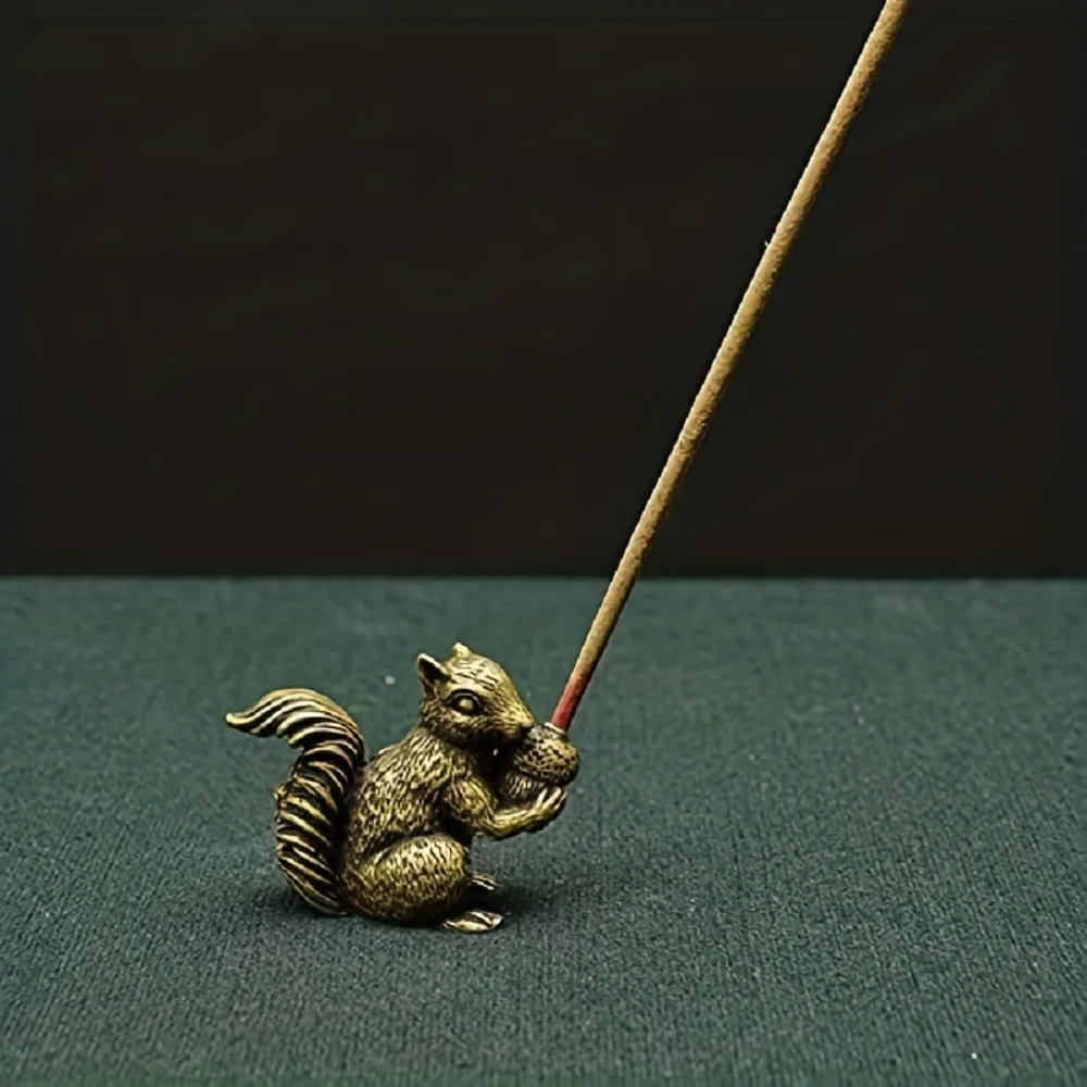 Antique Copper Squirrel Incense Holder 6