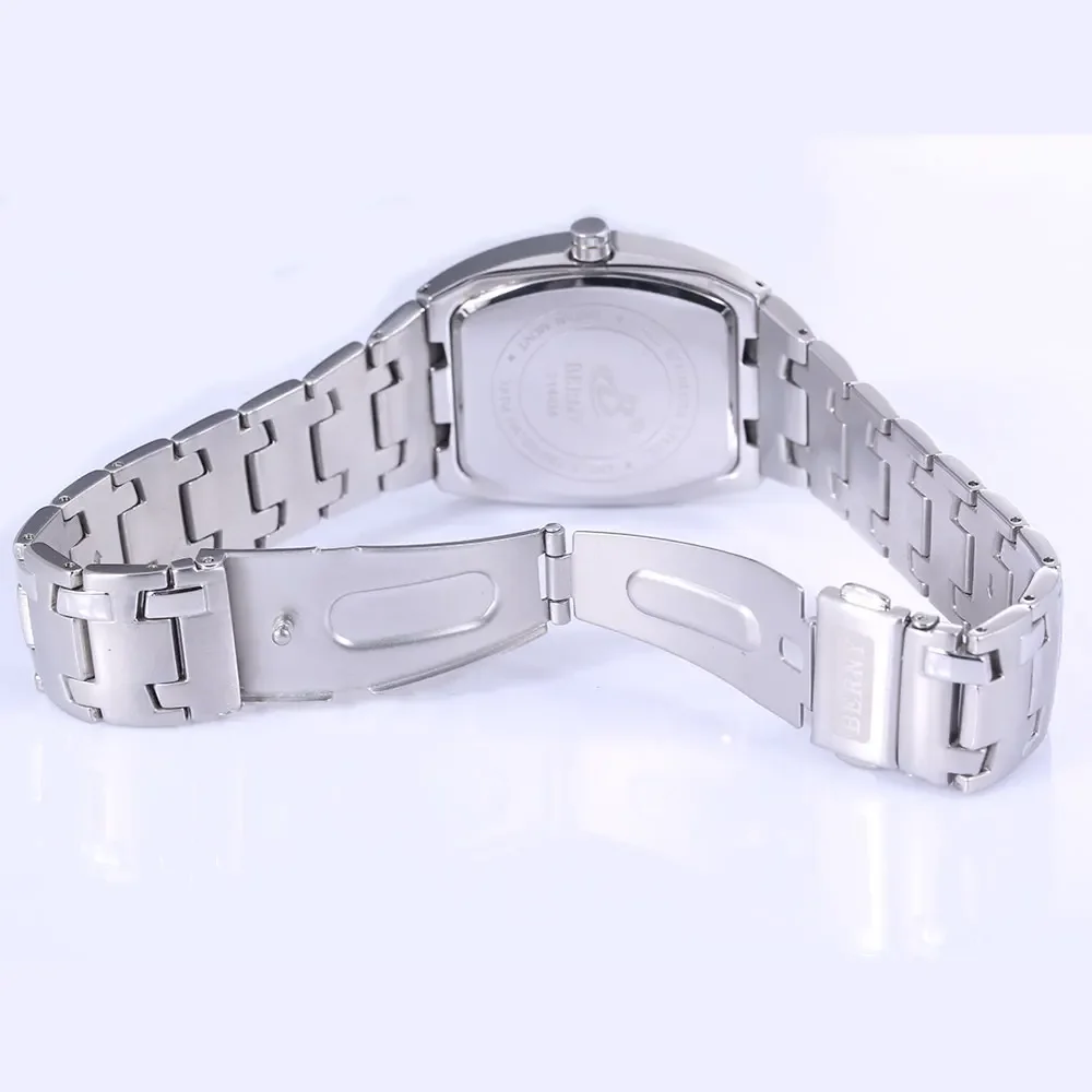 BERNY Men Quartz Clock Luminous Hands Japan MOVT Waterproof Stainless Steel Case Bracelet Date Dress Men Tank Wristwatch