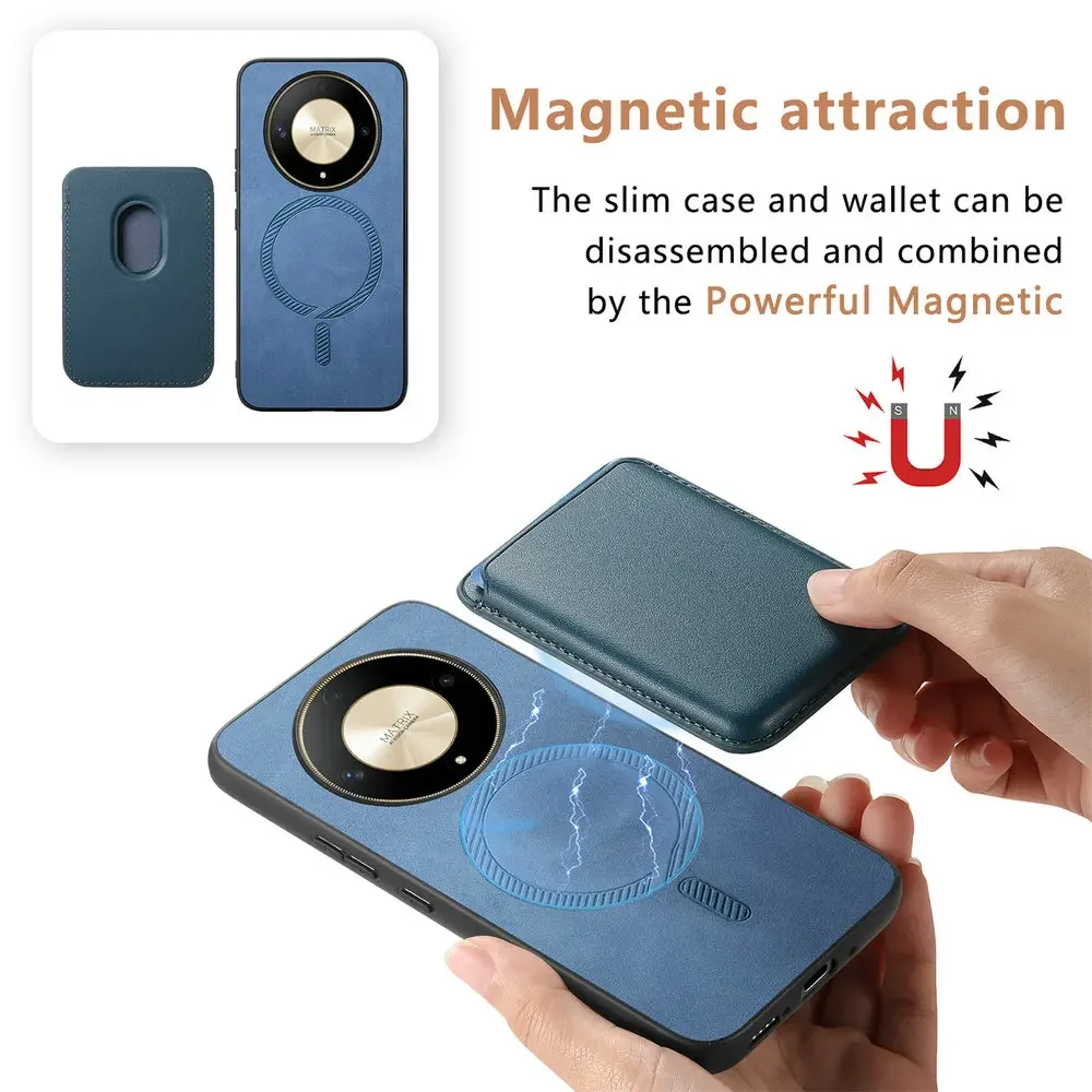 Leather Magnetic Detachable Wallet Case