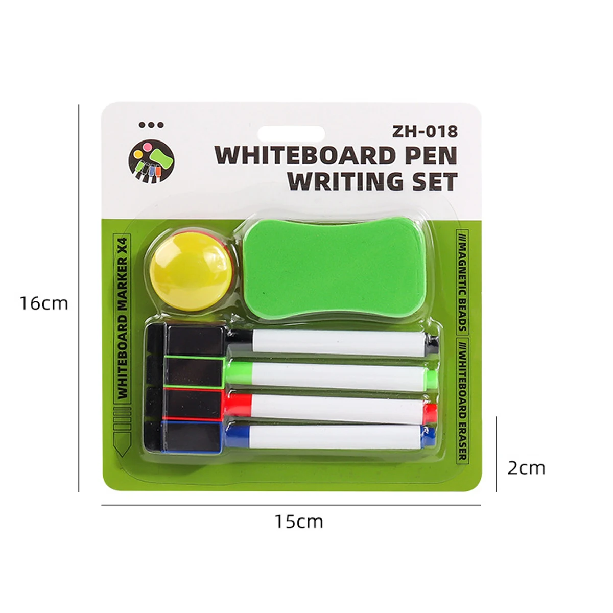4 Colors Magnetic Whiteboard Markers Set with Eraser & Magnets for Office & School - 3