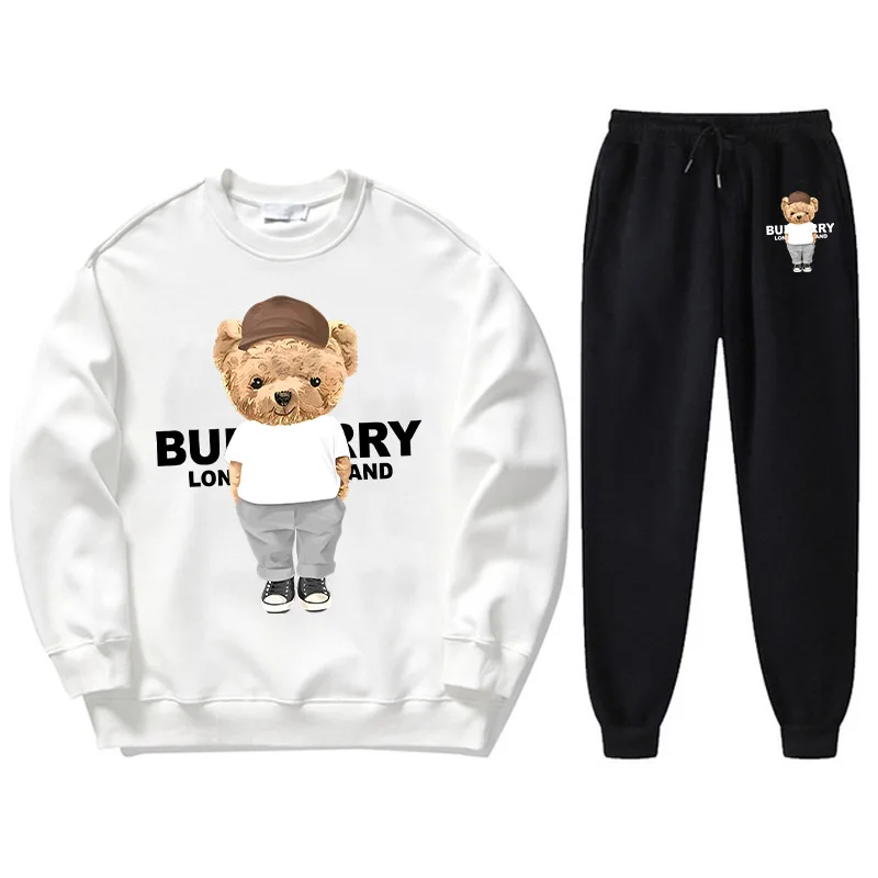 

Мужской спортивный костюм, пуловер с круглым вырезом и спортивные штаны, дизайнерская свободная спортивная одежда унисекс, комплект из двух предметов, мужская осенне-зимняя одежда