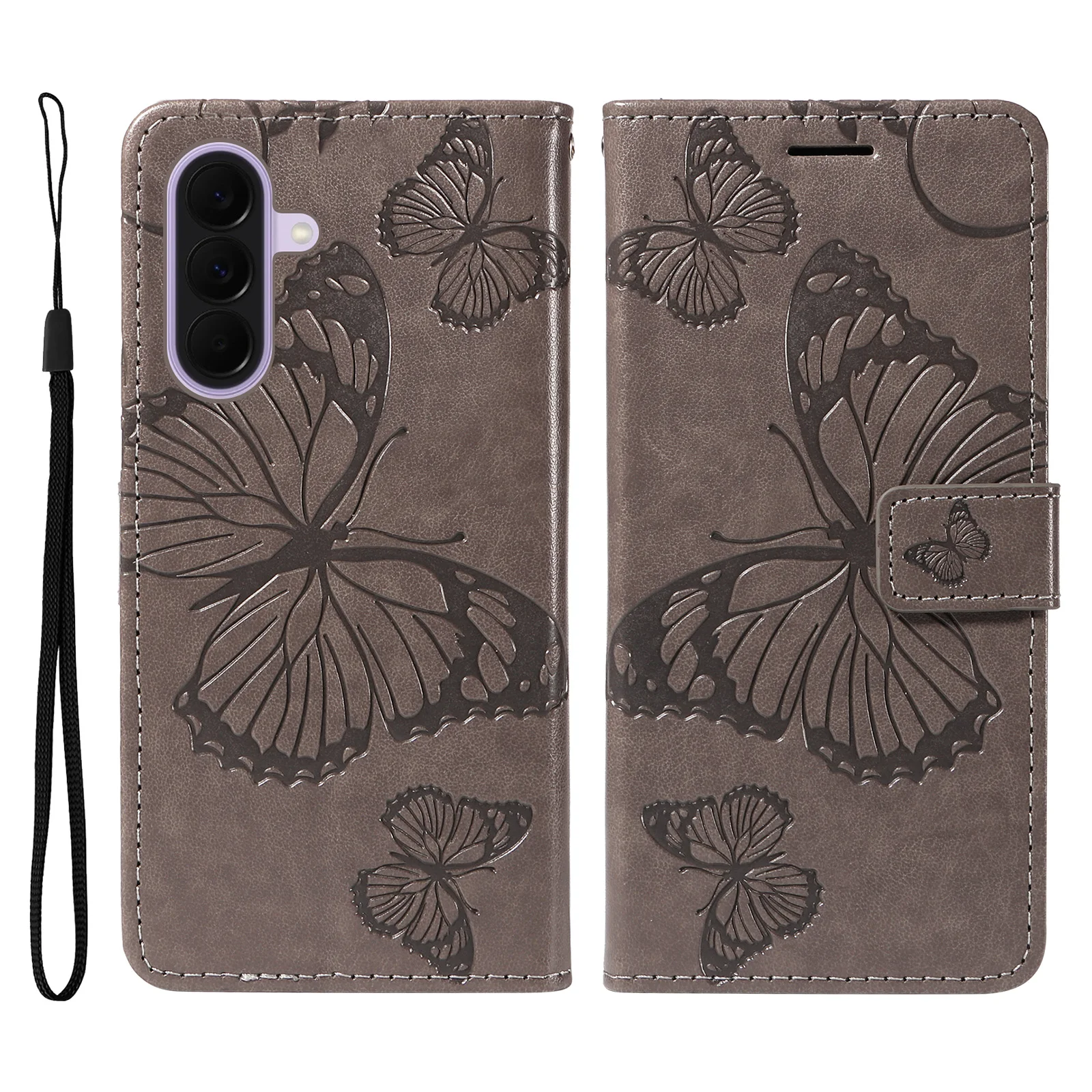 Butterfly Embossed Leather Wallet Flip Case