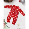 Christmas Pyjamas Cute Santa Claus Print Parent-child Matching Clothing Set Baby Dog Romper O-neck 2 Pieces Homewear Family Look 5