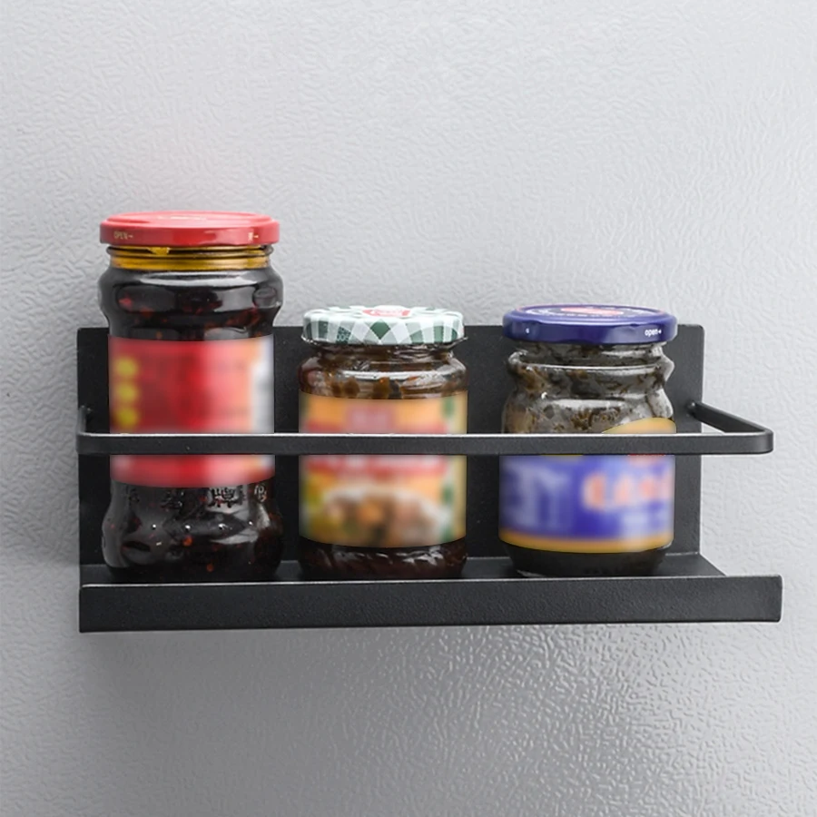 1PC magnetic refrigerator side rack Spice rack Seasoning rack Household refrigerator Magnetic shelves save kitchen space 5