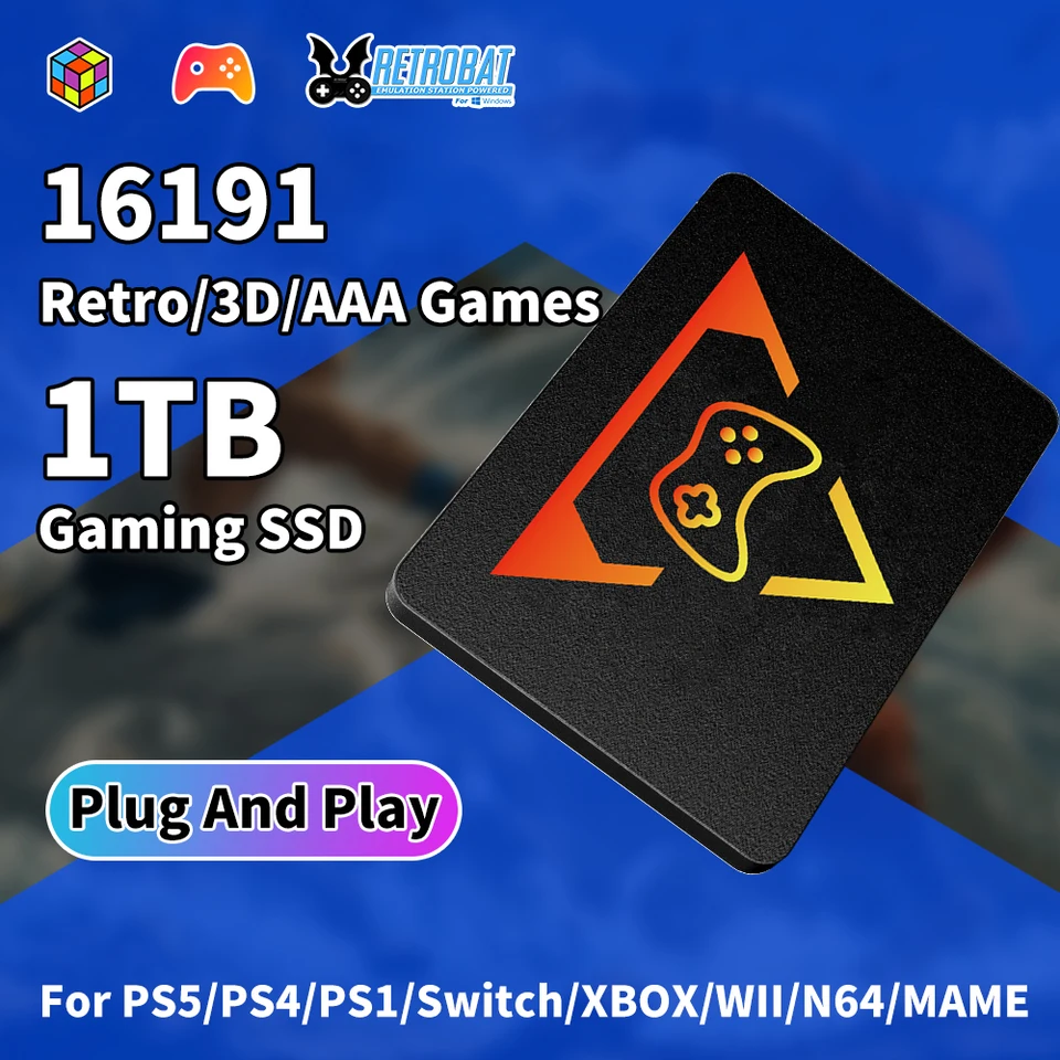 Playzone 1T Gaming SSD With 16191 Retro/AAA Games Game Console For