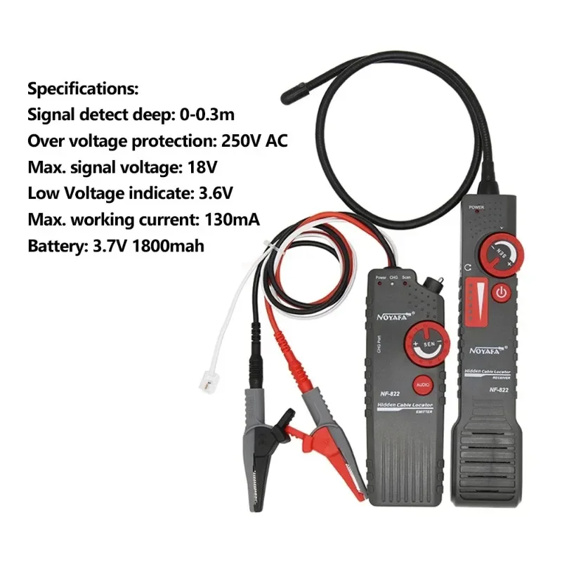 NF-822 High Voltage Wire Tracker Underground Cable Test Metal Pipes Locators Tester 1000m