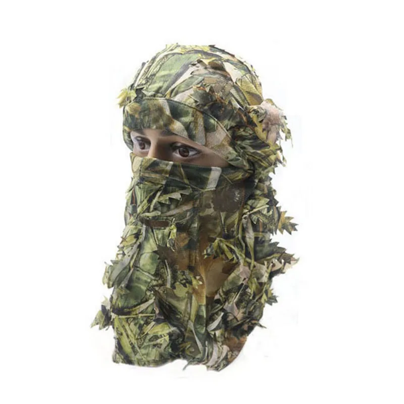 Camouflage Mask Outdoor Hunting Training 3D Leaf Mask Cap Woods Paintball Pigeon Shooting hunting accessories