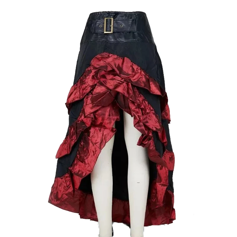 Costume da Pirata Bucaniere, Top, Camicia, Gonna, Gonna con Strascico, Stile Vittoriano, Halloween, Donna, Punk, Rinascimentale, Burlesque, High Low, Steampunk - immagine 5