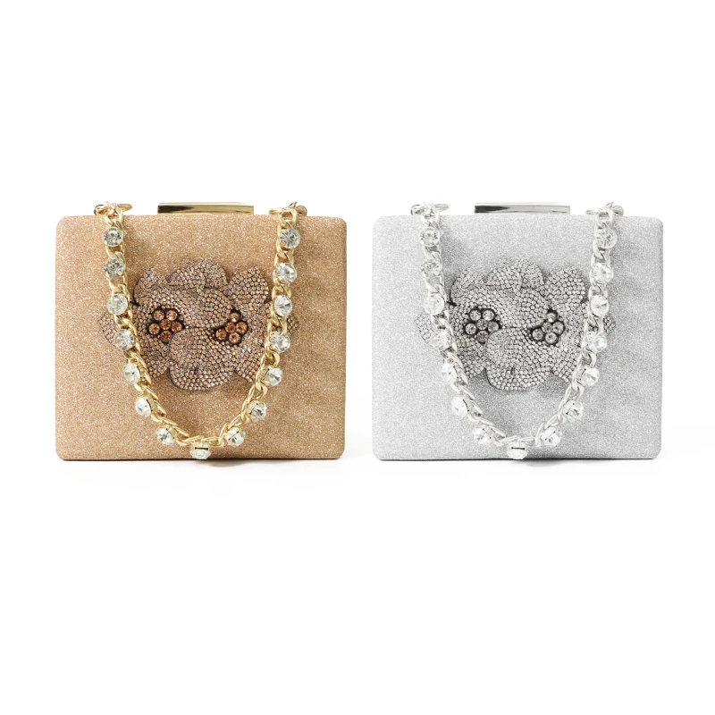 Stylish Diamond Clutch Evening Bag Chain Evening Crystal Summer Bag Shoulder Bag Crossbody Bag for Cocktail Party