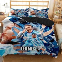 Messi Football Superstar ensemble de literie 3D imprimé fc barcelone housse de couette ensemble de literie doux King pleine taille ensemble de literie pour garçon 2