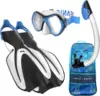 20328-145ed5.jpg Snorkeling Set with Panoramic Wide View Tempered Glass Mask, Snorkel, Fins and Mesh Carry Bag for Scuba Diving