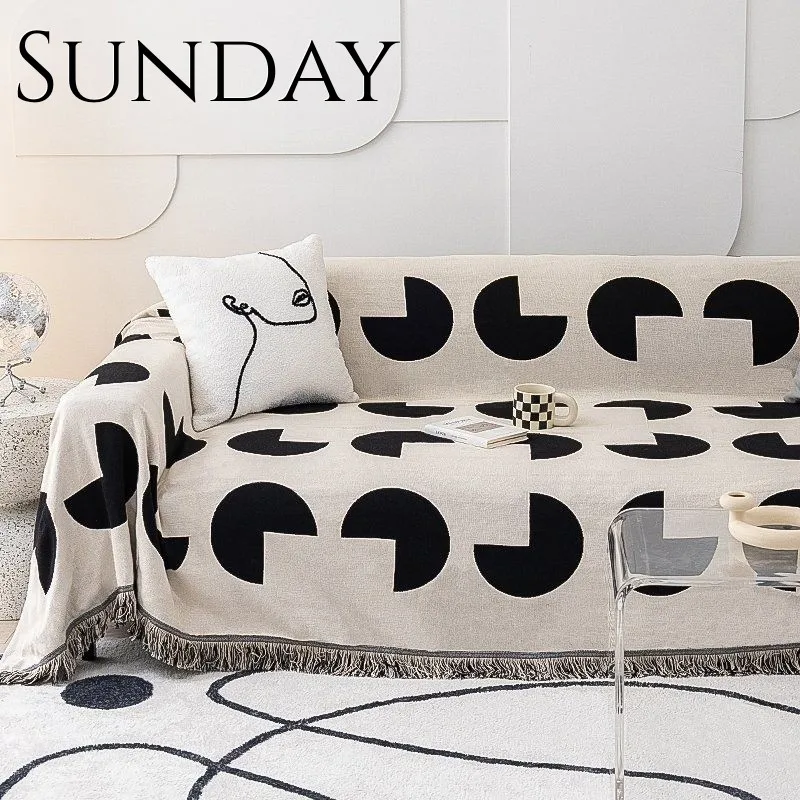 

Irregular Circle throw Blanket for Beds Creative Sofa Cover Classic Vintage Blankets Ins Household Dust Covers Picnic Tablecloth