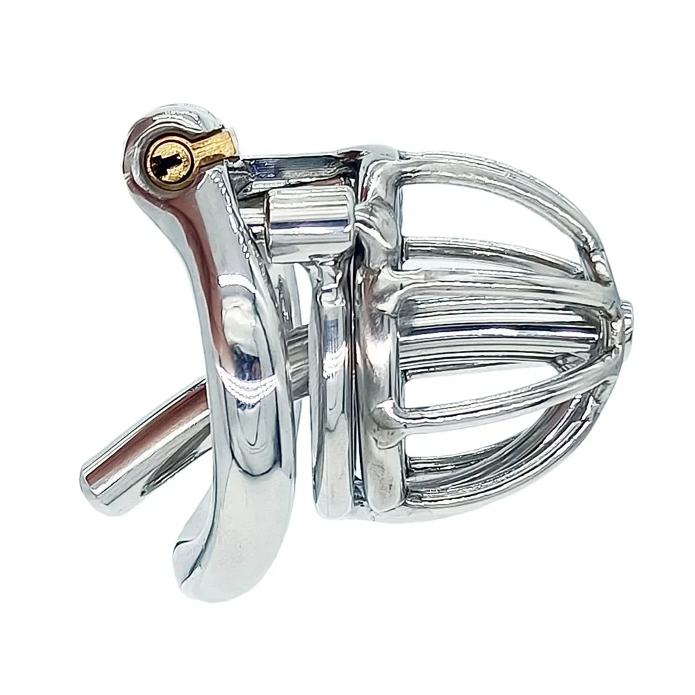 Penis Chastity Cage NEW Male Chastity Devices Stainless Steel Cock Cage with Removable Urethral Catheter Adult Sex Toys for Men Penis Lock