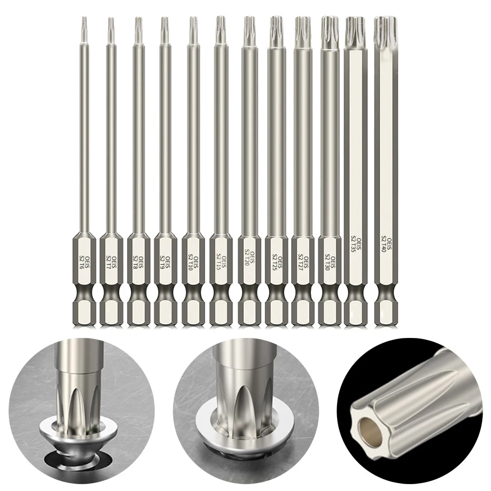 Liga de aço Hex chave de fenda, Hex Shank Driver Bits, Ferramentas manuais, Comprimento 100mm, 1Pc, 1Pc