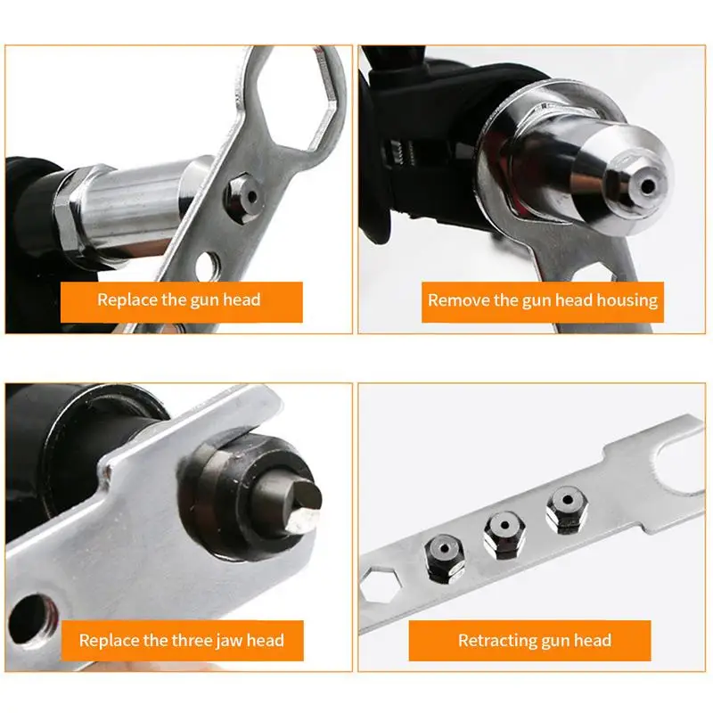 Electric RivetingGun Adapter 2.4/3.2/4.0/4.8 mm Rivet NutGun Drill Bit Nozzle Cordless Conversion Connector Power Tools
