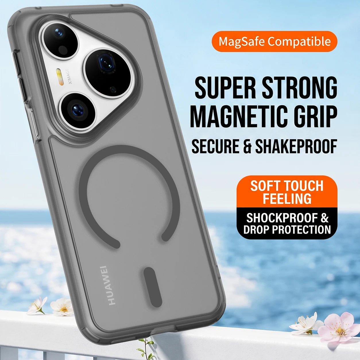 Magnetic Transparent Phone Case with Wireless Charging Support