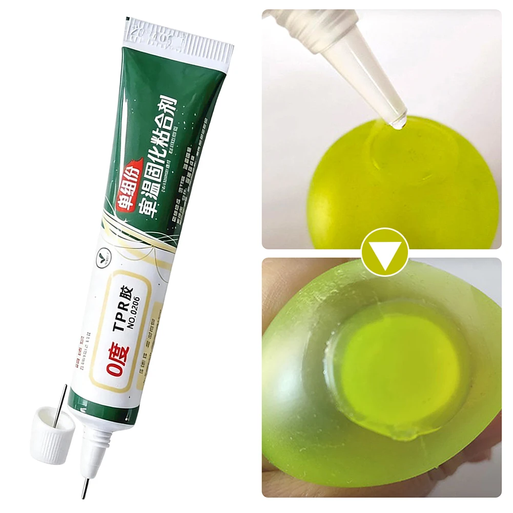 Colla TPR da 20 ml per giocattoli Squishy, adesivo polimerizzante a temperatura ambiente per riparazioni di Squishy con palline antistress, studio artigianale fai-da-te