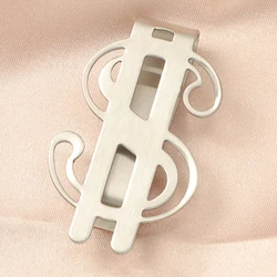 Slim Stainless Steel Money Clip with Dollar Design - Fashionable Cash and Card Holder (1PCS)