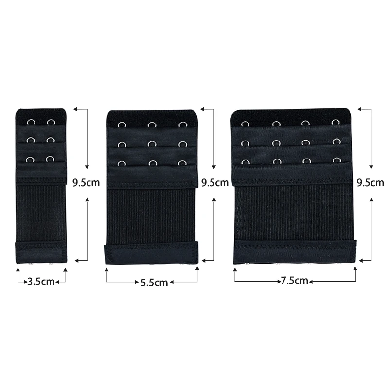 3Pcs/Lot 2/3 Hook Bra Extender For Women's Elastic Bra Extension Strap Hook Clip Expander Adjustable Belt Buckle Intimates