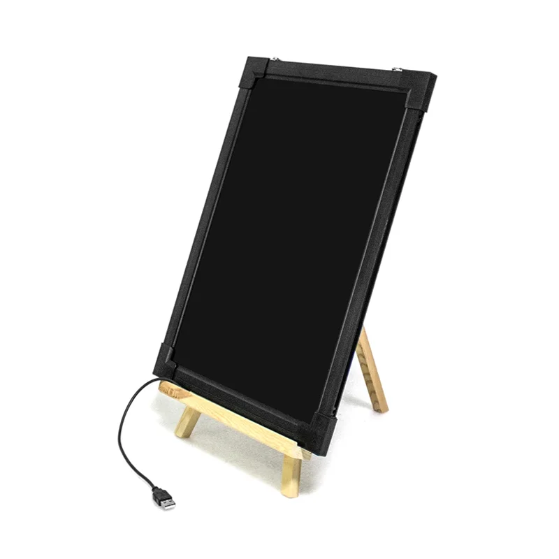 베이비 드라이 지우기 LED 보드 30X40cm 지울 수있는 쓰기 메시지 그리기 사인 보드 마커 목재 브래킷 홈 미국