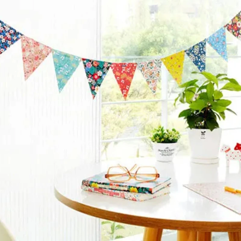 Hot Wedding Festival Pennant String Banner Bunting Colorful Triangles Flag Festival Party Holiday Decoration Christmas Strap
