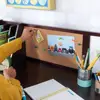 Wooden Child Study Desk with Chair Storage Organizer Bulletin Board Ideal Homework and Crafting 5