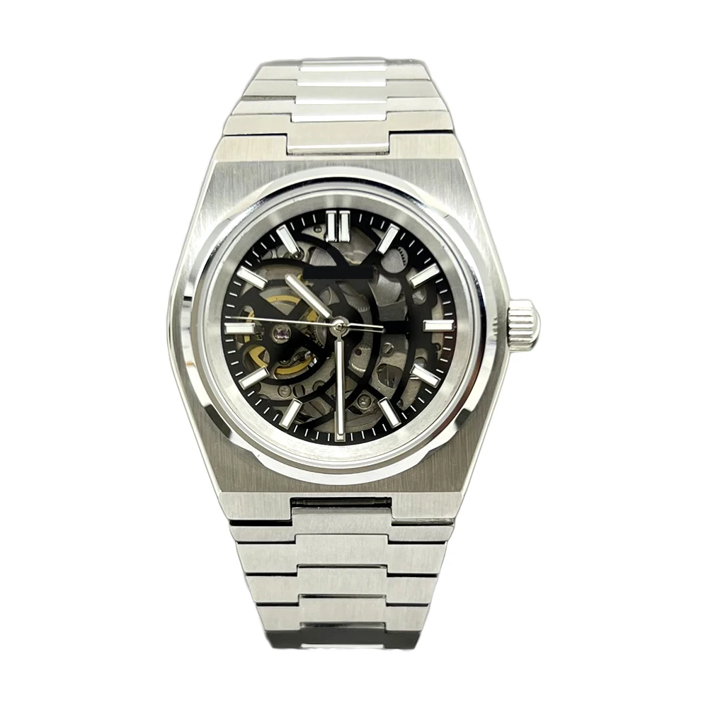 Skeleton Module 40MM Luminous Men's Waterproof steel Watch skeleton Module Luxury Clock ...
