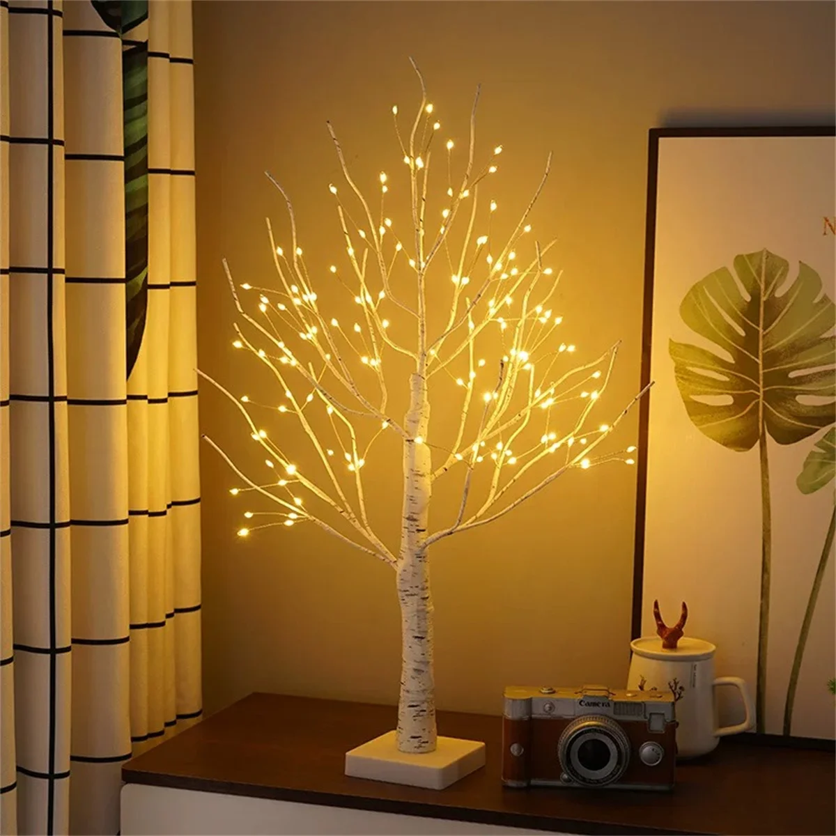 LED simulation birch tree bedroom, living room, party decoration, battery, USB dual-use, warm and romantic atmosphere· 2