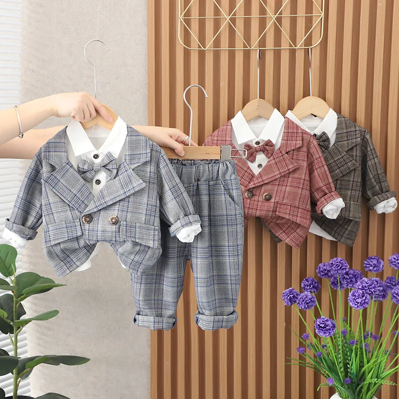 Set Baby Clothes Suit 3pcs Baby Clothes Suit Shirt Pants Suit