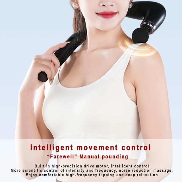 Fascia Gun with Extended Handle and Elbow for Self-assist Massage of the Upper and Lower Back Muscle Relaxation and Massage Done 2