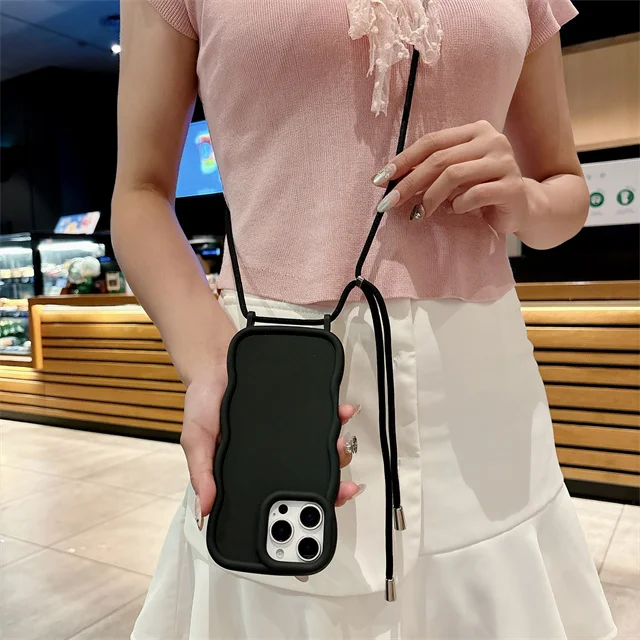 Crossbody Adjustable Lanyard Strap Phone Case with Soft Cover