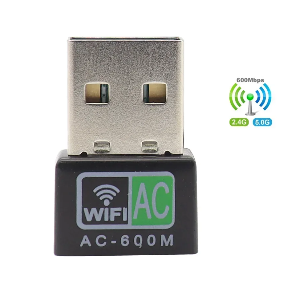 600mbps Wireless Network Card 2.4GHz 5GHz Dual Band USB Wifi Adapter Dongle PC Network