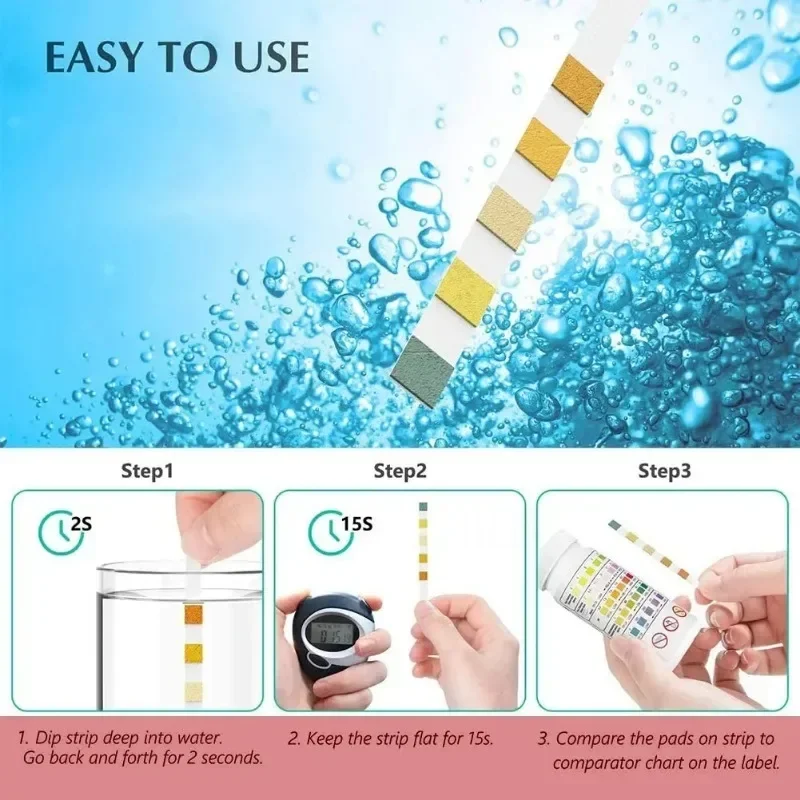 Drinking Water Test Kits Strip Home Water Quality Test Swimming Pool Spa Nitrate Nitrite PH Hardness 16 in 1