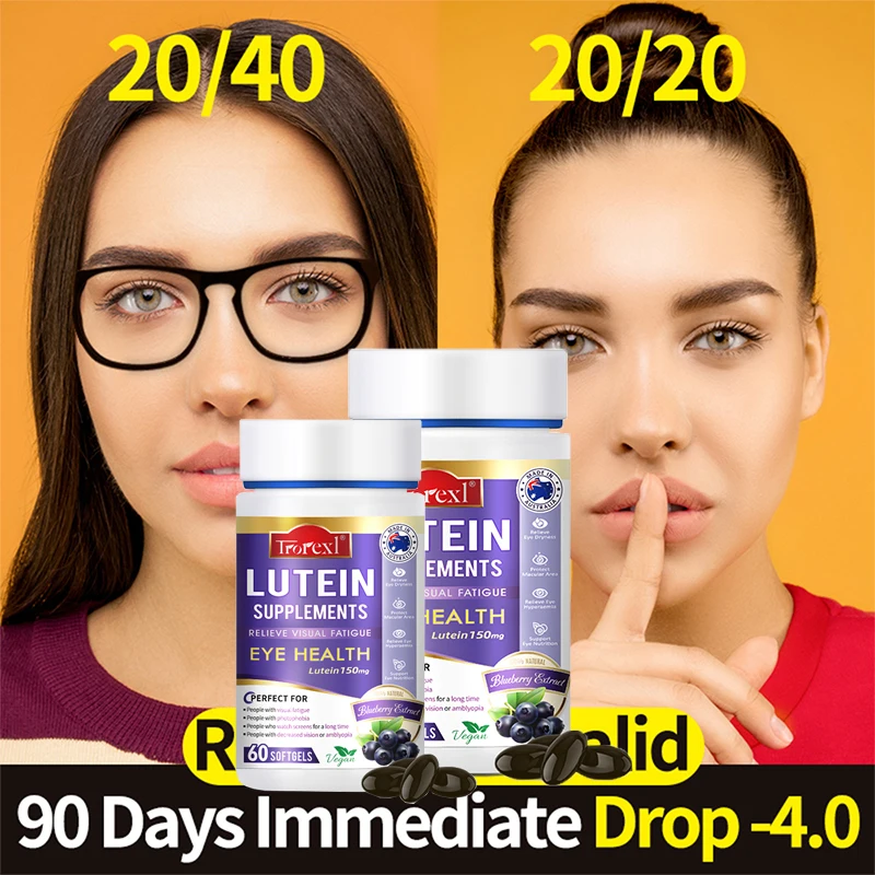 Trorexl Restore Vision Lutein Extract Supplement for Eye Strain Relieve Eye Fatigue Red & Dry