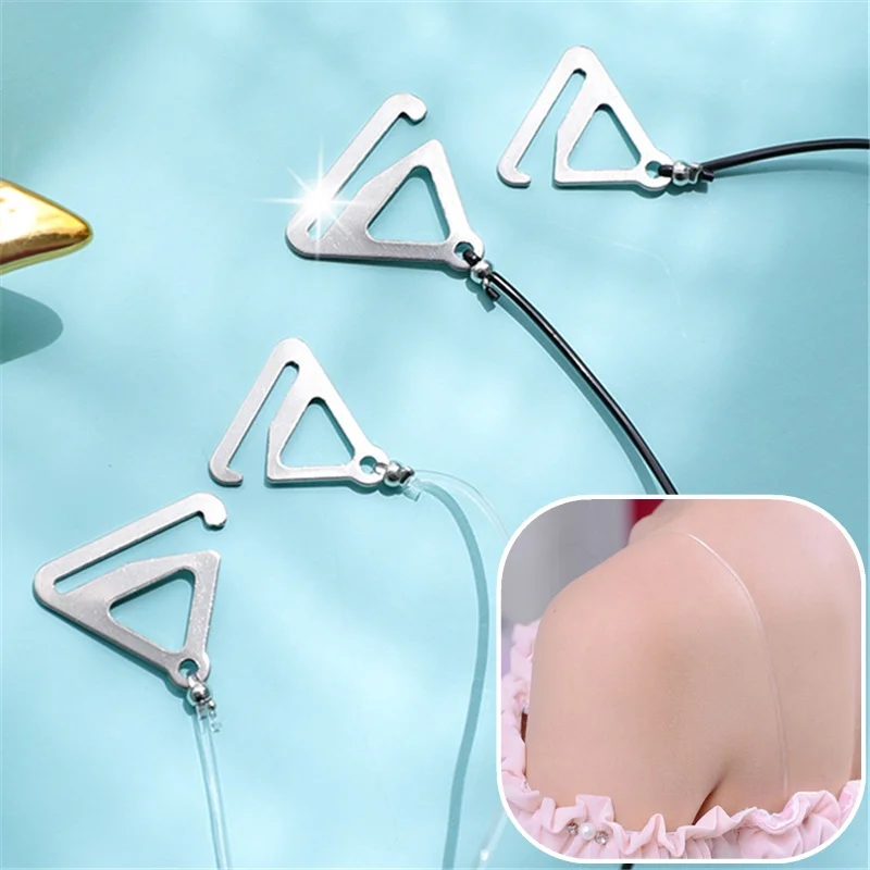 

1 Pair Invisible Spaghetti Bra Straps Transparent Underwear Thin Straps Non-slip Seamless Underwear Straps