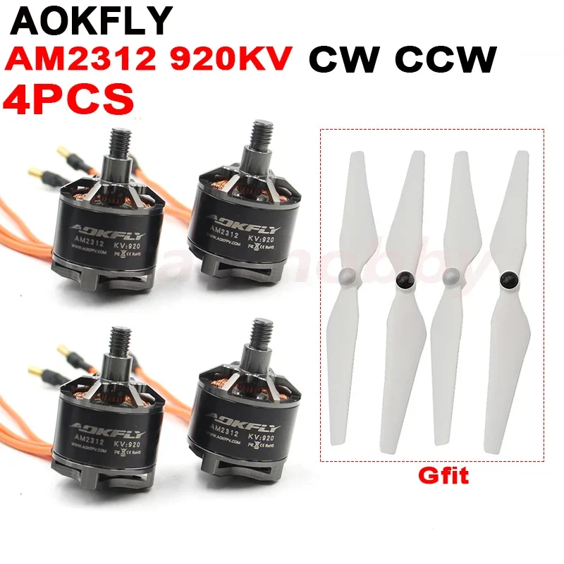 4PCS AOKFLY 2212 2312 920KV FPV Brushless Motor CW CCW with 9450R 9450L ...
