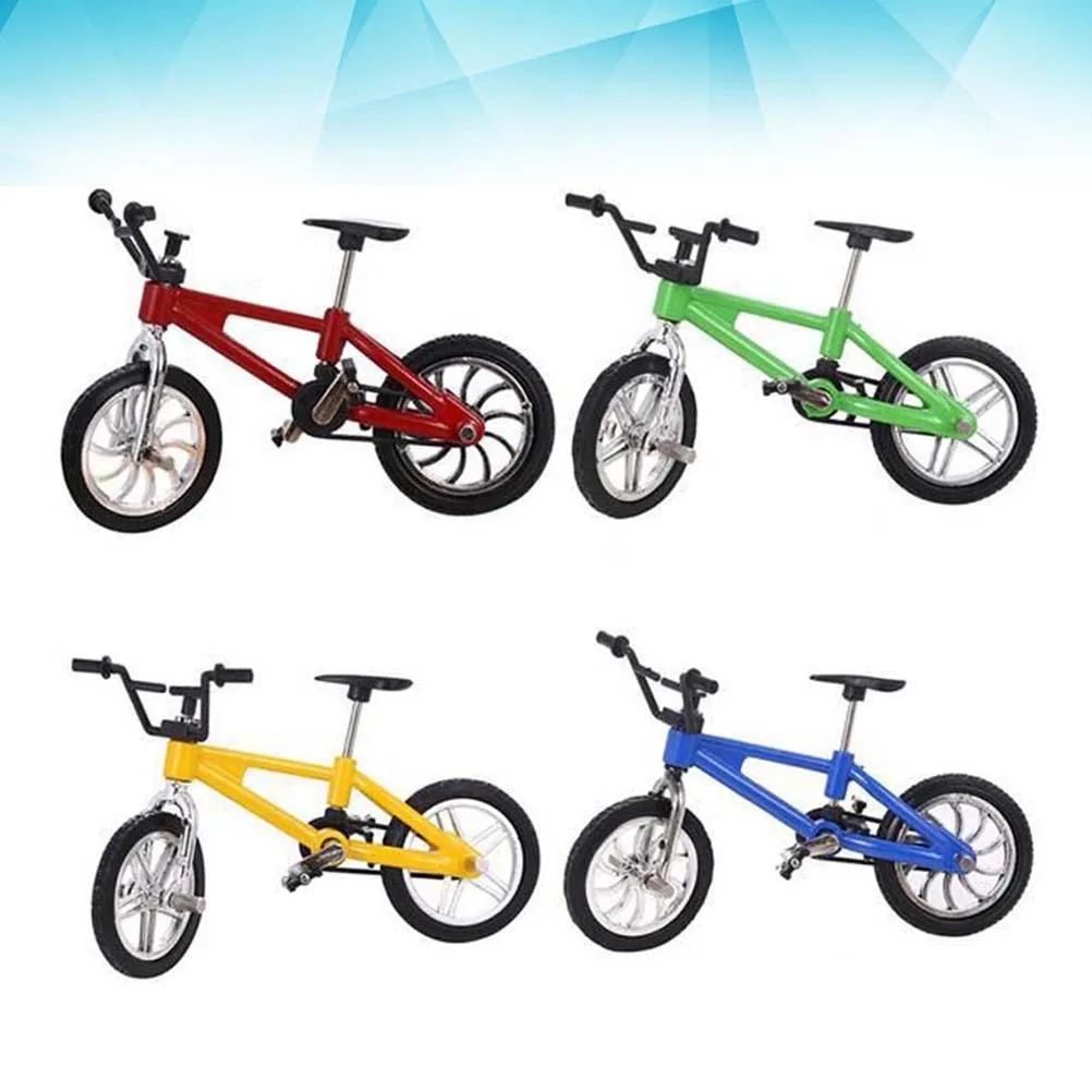 4Pcs 합금 산악 자전거 1 18 스케일 미니어처 손가락 자전거 창조적 인 선물 어린이 소년 소녀 컬렉션 장식