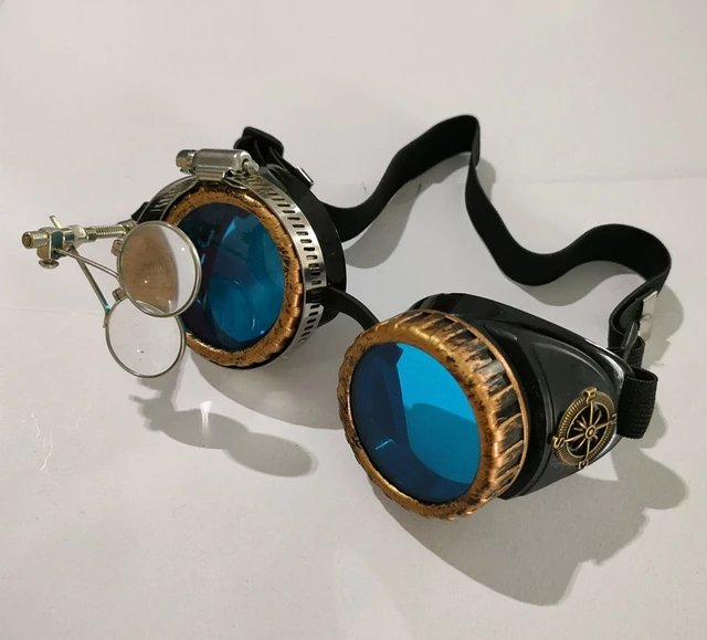 Gafas Steampunk Funky para fiesta, gafas de lupa Ocular rústica para  disfraz de fiesta