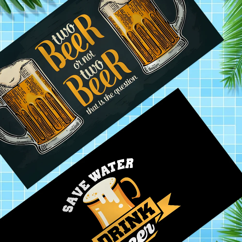 Drinking Beer Printed Big Microfiber Beach Towels Quick Dry Towel Sand Beach Towels Pool Towel for Travel Swim Pool Yoga 2